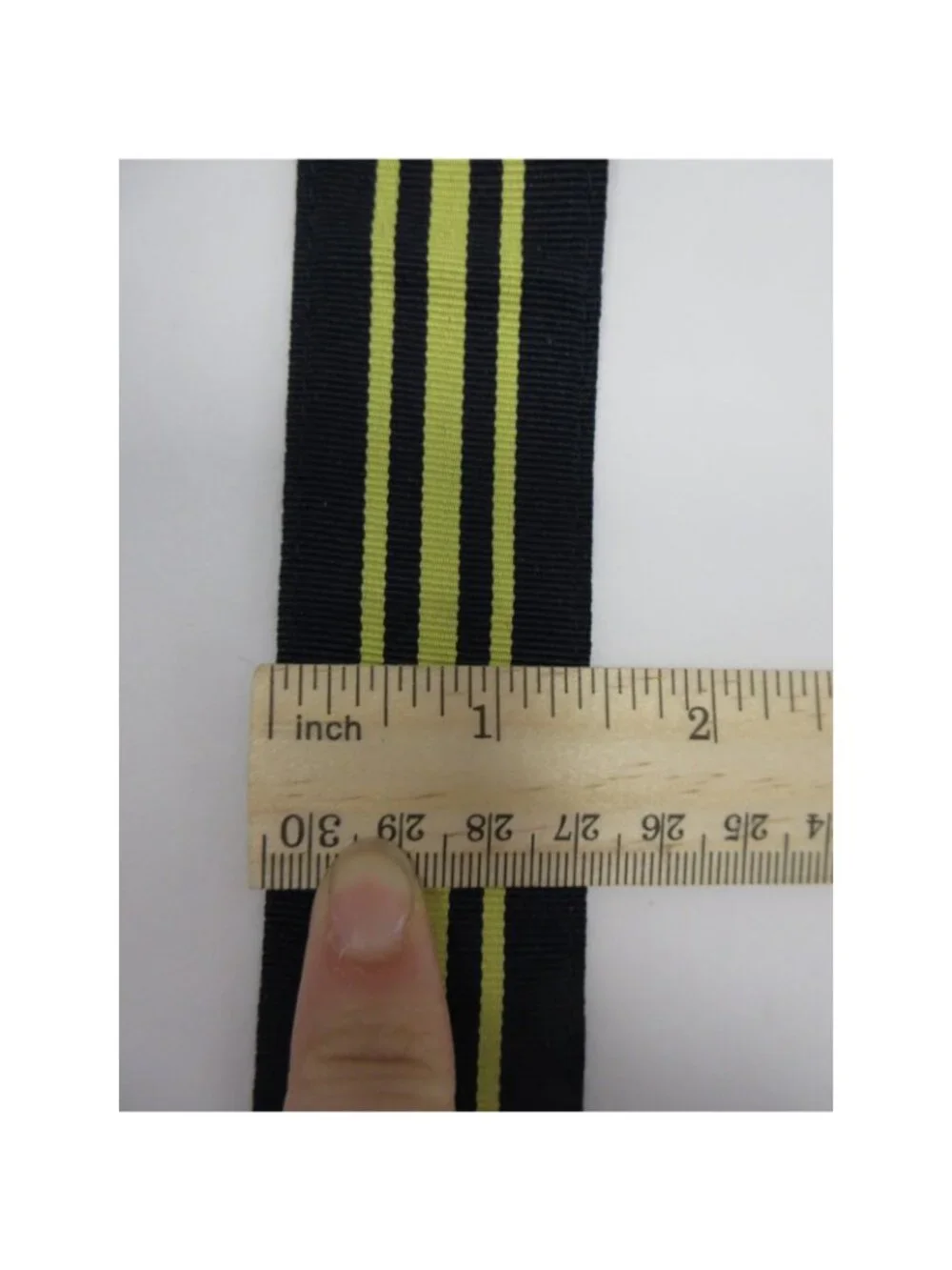 Polo Ralph Lauren Belt Yellow Striped D-Ring Buckle Grosgrain Webbing